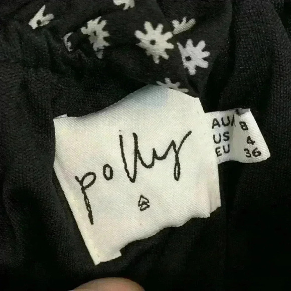 Princess Polly Black White Marion Floral Tie Front Mini Dress Size 4 - Picture 8 of 9